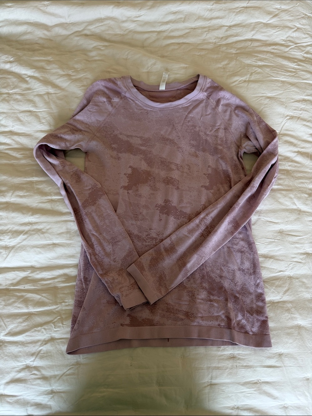 Athleta Momentum Long Sleeve Crewneck Top - Pink Camo